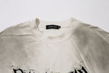 DAXUEN light grey distressed gradient gothic wordmark t-shirt