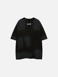 DAXUEN light grey distressed gradient gothic wordmark t-shirt