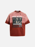 DAXUEN faded reddish-brown oversized musician graphic tee