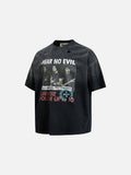 DAXUEN faded reddish-brown oversized musician graphic tee