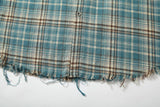 DAXUEN beige and blue gradient plaid button-up shirt