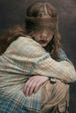 DAXUEN beige and blue gradient plaid button-up shirt
