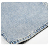 DAXUEN light blue distressed gradient wide-leg denim jeans