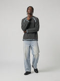 DAXUEN light blue distressed gradient wide-leg denim jeans — model photo