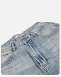 DAXUEN light blue distressed gradient wide-leg denim jeans
