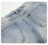 DAXUEN light blue distressed gradient wide-leg denim jeans