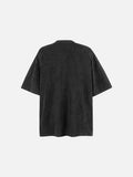DAXUEN dark grey oversized distressed graffiti graphic t-shirt