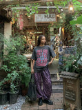 DAXUEN dark grey oversized distressed graffiti graphic t-shirt — model photo