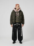 DAXUEN Distressed graffiti wide-leg sweatpants — model photo