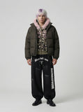 DAXUEN Distressed graffiti wide-leg sweatpants — model photo