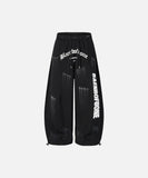 DAXUEN Distressed graffiti wide-leg sweatpants