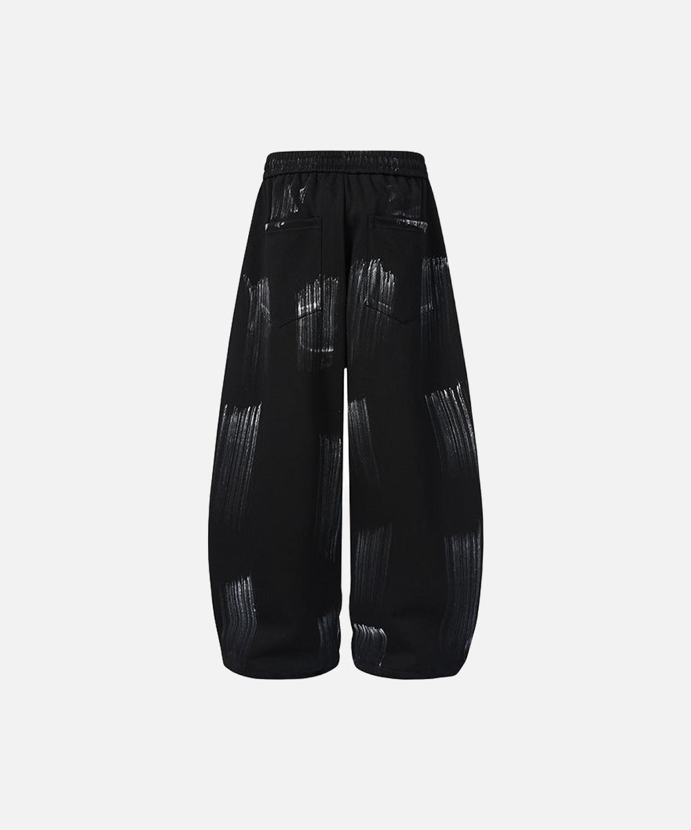 DAXUEN Distressed graffiti wide-leg sweatpants