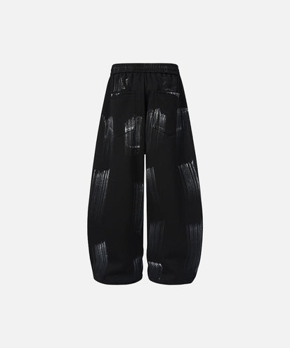 DAXUEN Distressed graffiti wide-leg sweatpants