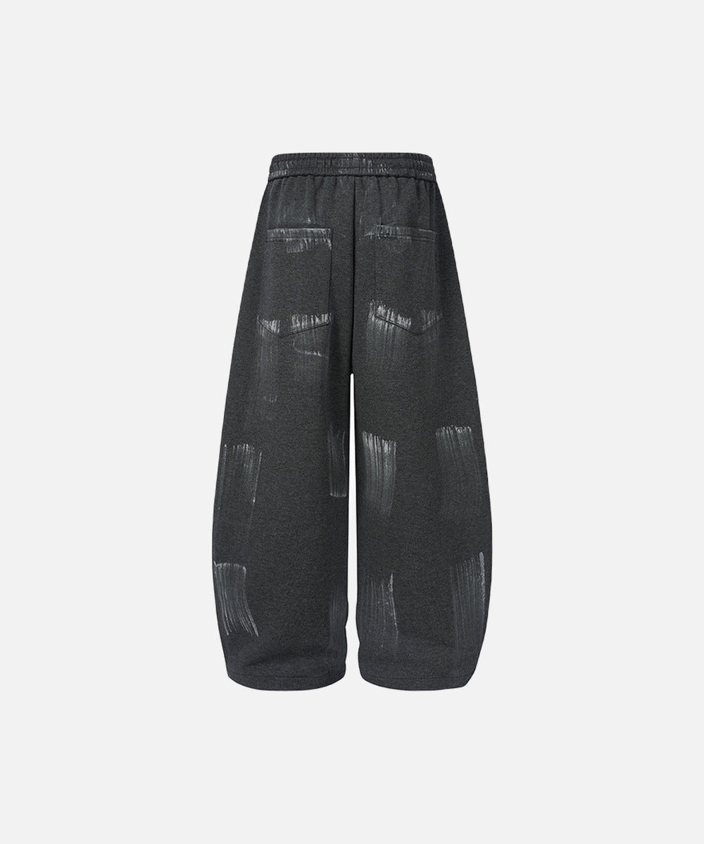 DAXUEN Distressed graffiti wide-leg sweatpants