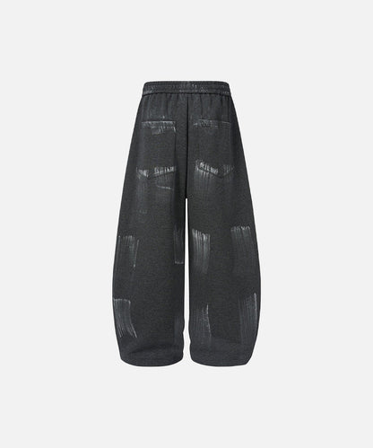 DAXUEN Distressed graffiti wide-leg sweatpants