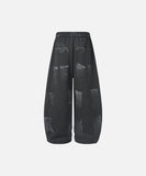 DAXUEN Distressed graffiti wide-leg sweatpants