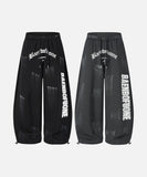 DAXUEN Distressed graffiti wide-leg sweatpants