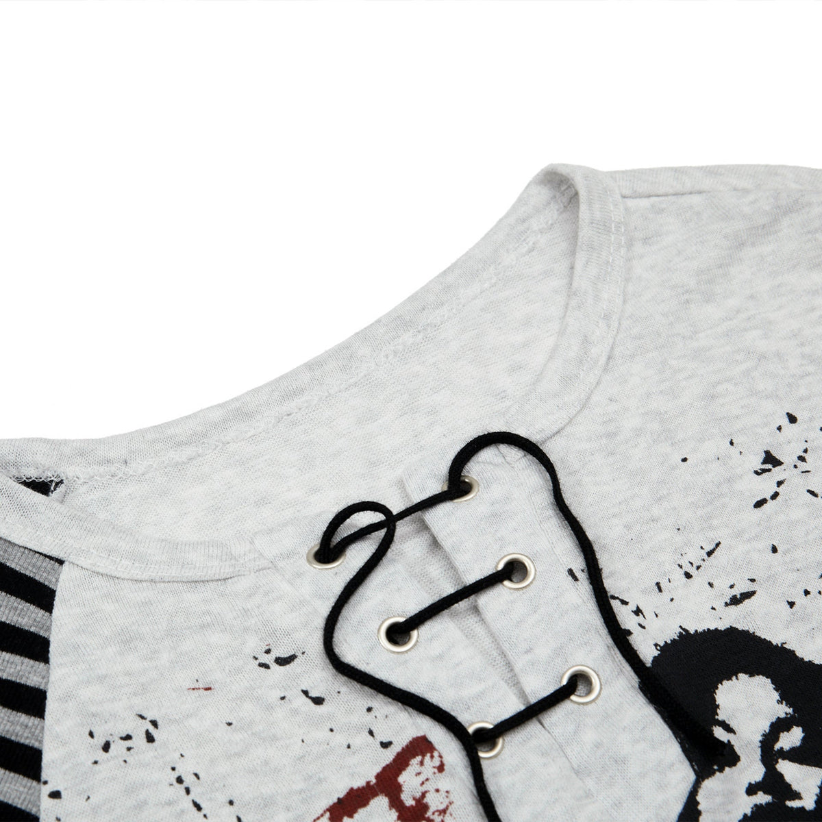 DAXUEN light grey heather distressed graphic t-shirt