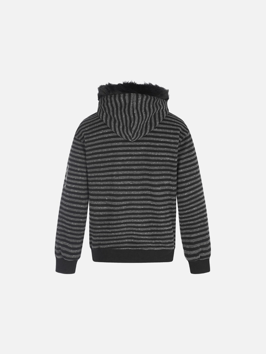 Striped Distressed Graphic Hoodie