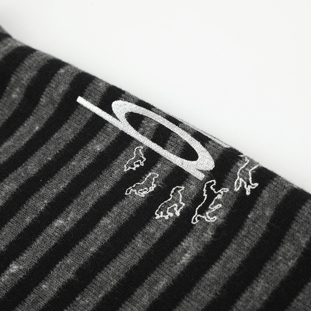 Striped Distressed Graphic Hoodie