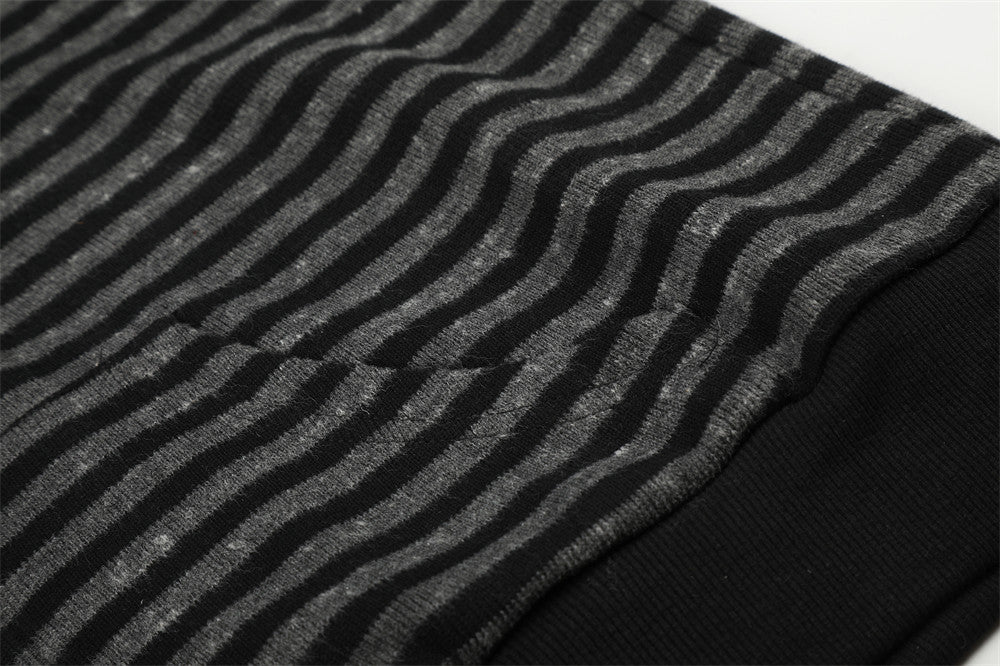 Striped Distressed Graphic Hoodie