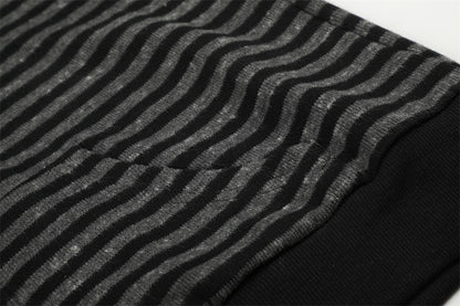 Striped Distressed Graphic Hoodie
