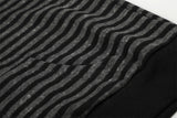 Distressed Graphic Striped Hoodie