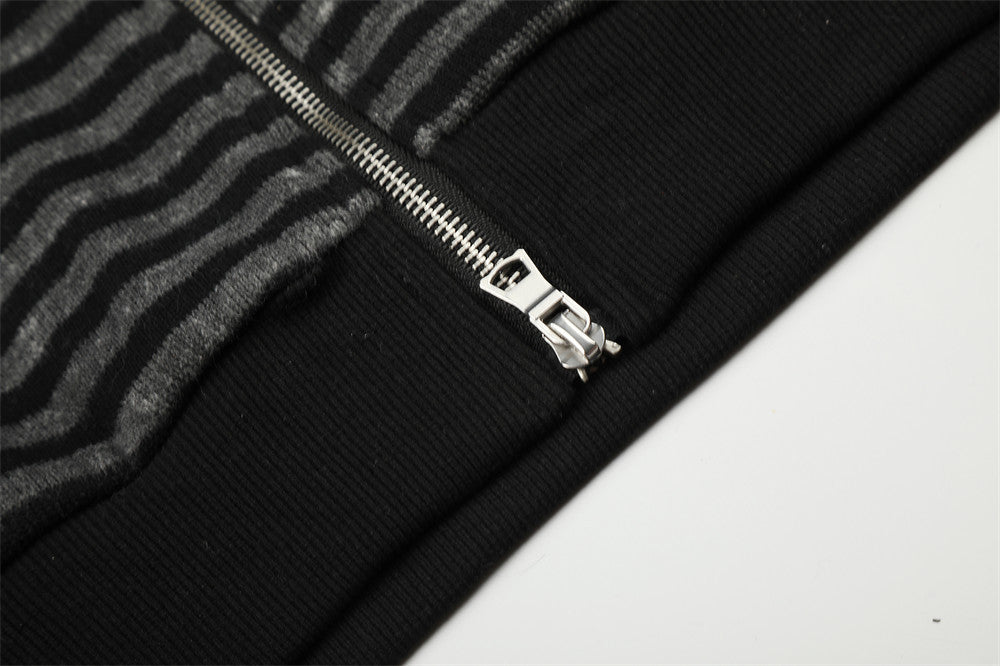 Striped Distressed Graphic Hoodie