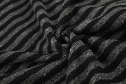 Striped Distressed Graphic Hoodie