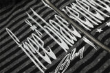 DAXUEN black and grey striped distressed graphic hoodie