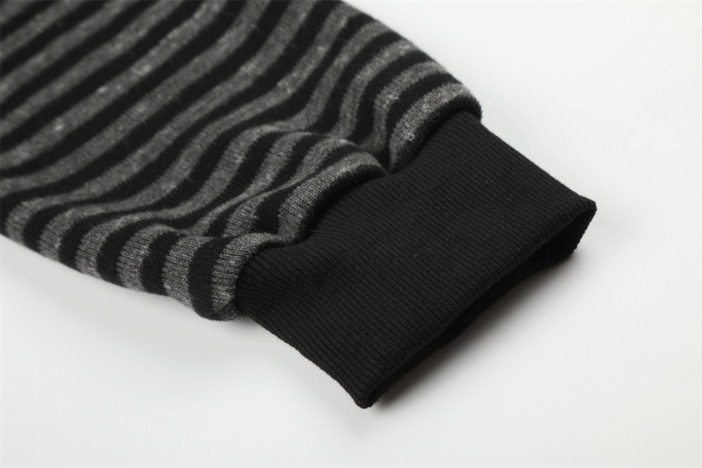 Striped Distressed Graphic Hoodie