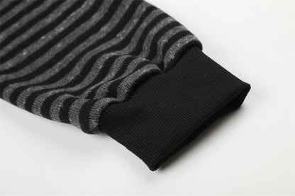 Striped Distressed Graphic Hoodie