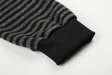 DAXUEN black and grey striped distressed graphic hoodie