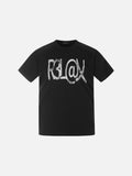DAXUEN black oversized distressed graphic tee