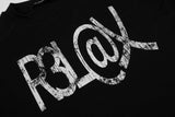 DAXUEN black oversized distressed graphic tee