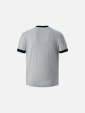 DAXUEN Distressed graphic crewneck T-shirt in white and grey melange