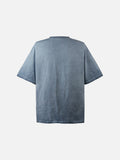 DAXUEN washed blue oversized distressed face graphic t-shirt