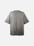 DAXUEN washed blue oversized distressed face graphic t-shirt