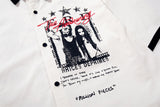 DAXUEN white distressed graphic filmstrip button-up shirt