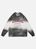 DAXUEN gradient oversized distressed graphic long-sleeve t-shirt
