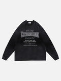 DAXUEN gradient oversized distressed graphic long-sleeve t-shirt