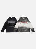 DAXUEN gradient oversized distressed graphic long-sleeve t-shirt