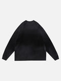 DAXUEN gradient oversized distressed graphic long-sleeve t-shirt