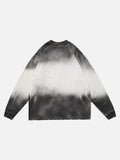DAXUEN gradient oversized distressed graphic long-sleeve t-shirt