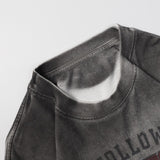 DAXUEN gradient oversized distressed graphic long-sleeve t-shirt