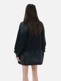 DAXUEN gradient oversized distressed graphic long-sleeve t-shirt