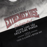 DAXUEN gradient oversized distressed graphic long-sleeve t-shirt