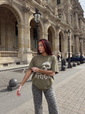 DAXUEN distressed graphic head t-shirt — model photo