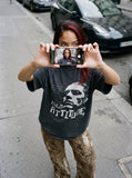 DAXUEN distressed graphic head t-shirt — model photo