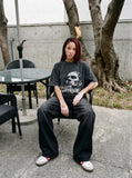 DAXUEN distressed graphic head t-shirt — model photo